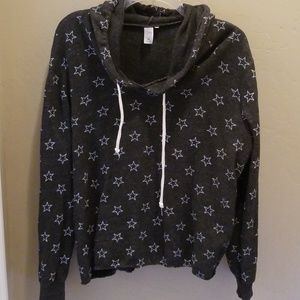 ALTERNATIVE CHARCOAL GRAY STAR HOODIE SWEATSHIRT M